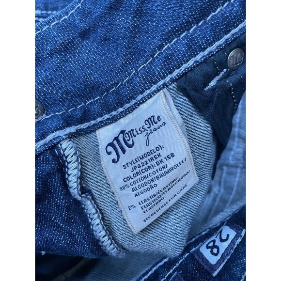 Miss Me Denim Skinny Jeans Dark Wash Blue JP4221RSK Women’s Rhinestone 28x32 - Picture 3 of 10
